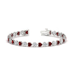 Load image into Gallery viewer, heart-shaped-diamond-bezel-tennis-bracelet-7-75-carat-with-ruby-in-white-gold-fdbrc10581htgrudrangle2-7-75-ct-nl-wg