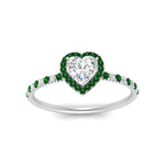 Load image into Gallery viewer, heart-shaped-emerald-halo-petite-engagement-ring-in-white-gold-FD8523HTRGEMGRANGLE3-NL-WG