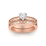 Load image into Gallery viewer, heart-shaped-filigree-single-stone-diamond-wedding-ring-set-in-rose-gold-FDENS3289HTANGLE5-NL-RG.jpg?v=1763371061