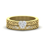 Load image into Gallery viewer, heart-shaped-filigree-single-stone-diamond-wedding-ring-set-in-yellow-gold-FDENS3289HT-NL-YG.jpg?v=1763371061