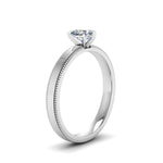 Load image into Gallery viewer, Single Stone Heart Shaped Milgrain Engagement Ring