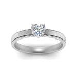 Load image into Gallery viewer, Single Stone Heart Shaped Milgrain Engagement Ring