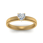 Load image into Gallery viewer, Single Stone Heart Shaped Milgrain Engagement Ring