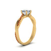 Load image into Gallery viewer, heart-shaped-infinity-twist-diamond-engagement-ring-with-orange-sapphire-in-14K-yellow-gold-FD8253HTRGSAOR-NL-YG