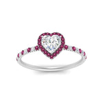 Load image into Gallery viewer, heart-shaped-pink-sapphire-halo-petite-engagement-ring-in-white-gold-FD8523HTRGSADRPIANGLE3-NL-WG