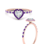 Load image into Gallery viewer, heart-shaped-purple-topaz-halo-petite-engagement-ring-in-rose-gold-FD8523HTRGVITOANGLE3-NL-RG