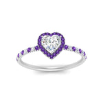 Load image into Gallery viewer, heart-shaped-purple-topaz-halo-petite-engagement-ring-in-white-gold-FD8523HTRGVITOANGLE3-NL-WG