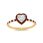 Load image into Gallery viewer, heart-shaped-ruby-halo-petite-engagement-ring-in-yellow-gold-FD8523HTRGRUDRANGLE3-NL-YG