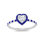 Load image into Gallery viewer, heart-shaped-sapphire-halo-petite-engagement-ring-in-white-gold-FD8523HTRGSABLANGLE3-NL-WG
