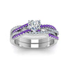 Load image into Gallery viewer, heart-shaped-simple-diamond-twisted-vine-bridal-ring-sets-with-violac-topaz-in-14K-white-gold-FD8233HTGVITO-NL-WG