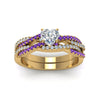 Load image into Gallery viewer, heart-shaped-simple-diamond-twisted-vine-bridal-ring-sets-with-violac-topaz-in-14K-yellow-gold-FD8233HTGVITO-NL-YG