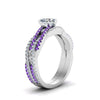 Load image into Gallery viewer, heart-shaped-simple-diamond-twisted-vine-bridal-ring-sets-with-violac-topaz-in-950-Platinum-FD8233HTGVITO-NL-WG