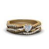 Load image into Gallery viewer, heart-shaped-simple-twisted-vine-bridal-ring-sets-with-black-diamond-in-14K-yellow-gold-FD8233HTGBLACK-NL-YG