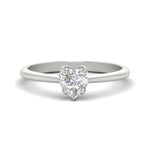 Load image into Gallery viewer, Heart Solitaire Ring With Floral Head