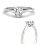 Load image into Gallery viewer, Heart Solitaire Ring With Floral Head
