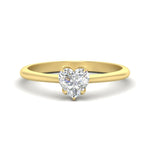 Load image into Gallery viewer, Heart Solitaire Ring With Floral Head