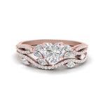 Load image into Gallery viewer, heart-shaped-twisted-vine-luxury-diamond-bridal-ring-set-in-rose-gold-FDENR3211HTANGLE3-NL-RG