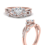 Load image into Gallery viewer, heart-shaped-twisted-vine-luxury-diamond-bridal-ring-set-in-rose-gold-FDENR3211HTANGLE3-NL-RG