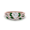 Load image into Gallery viewer, heart-shaped-lab-diamond-and-emerald-twisted-ring-with-band-in-rose-gold-fdenr3211ht2-3-00-ct-nl-rg