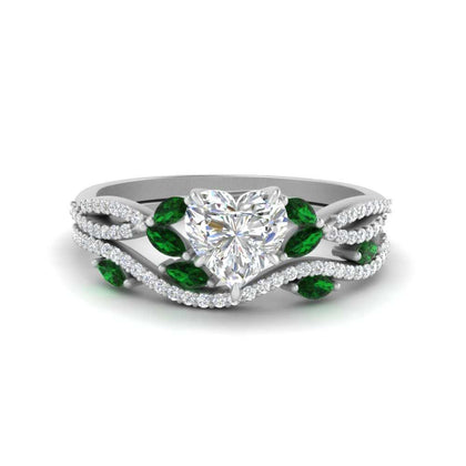heart-shaped-lab-diamond-and-emerald-twisted-ring-with-band-in-rose-gold-fdenr3211ht2-3-00-ct-nl-rg