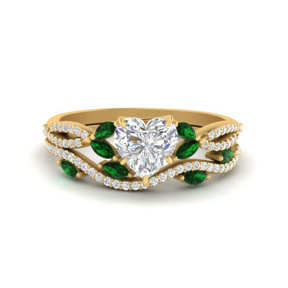 heart-shaped-lab-diamond-and-emerald-twisted-ring-with-band-in-rose-gold-fdenr3211ht2-3-00-ct-nl-rg