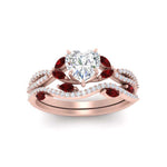 Load image into Gallery viewer, heart-shaped-twisted-vine-luxury-ruby-bridal-ring-set-in-rose-gold-FDENR3211HTGRUDRANGLE3-NL-RG