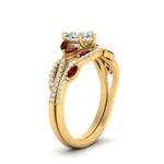 Load image into Gallery viewer, heart-shaped-twisted-vine-luxury-ruby-bridal-ring-set-in-yellow-gold-FDENR3211HTGRUDRANGLE3-NL-YG