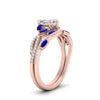 Load image into Gallery viewer, heart-shaped-twisted-vine-luxury-sapphire-bridal-ring-set-in-rose-gold-FDENR3211HTGSABLANGLE3-NL-RG
