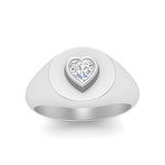 Load image into Gallery viewer, Heart Signet Diamond Ring