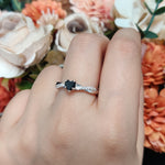 Load image into Gallery viewer, Petite Vine Heart Gemstone Ring