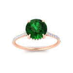 Load image into Gallery viewer, hidden-halo-round-emerald-engagement-ring-with-diamond-in-rose-gold-FD11370RORGEMGR-NL-RG.jpg
