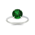Load image into Gallery viewer, hidden-halo-round-emerald-engagement-ring-with-diamond-in-white-gold-FD11370RORGEMGR-NL-WG.jpg
