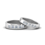 Load image into Gallery viewer, his-and-hers-matching-wedding-diamond-princess-cut-bands-in-white-gold-FD9087BPR-NL-WG.jpg