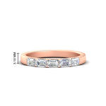 Load image into Gallery viewer, horizontal-emerald-cut-wedding-ring-band-in-rose-gold-FD8126EMB-0.75CT-NL-RG-HW