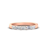 Load image into Gallery viewer, horizontal-emerald-cut-wedding-ring-band-in-rose-gold-FD8126EMB-0.75CT-NL-RG