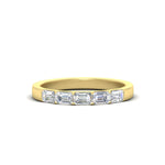 Load image into Gallery viewer, horizontal-emerald-cut-wedding-ring-band-in-yellow-gold-FD8126EMB-0.75CT-NL-YG