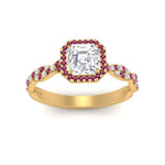 Load image into Gallery viewer, infinity-asscher-cut-halo-pink-sapphire-engagement-ring-in-yellow-gold-FD9126ASRGSADRPIANGLE5-NL-YG?v=1757924728