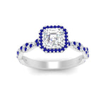Load image into Gallery viewer, infinity-asscher-cut-halo-sapphire-engagement-ring-in-white-gold-FD9126ASRGSABLANGLE5-NL-WG_a99e33d6-8287-4bc3-b7fe-b08bbdb6057d?v=1757924881