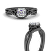 Load image into Gallery viewer, infinity-celtic-asscher-cut-solitaire-wedding-set-in-black-gold-FD9286ASANGLE3-NL-BG-B1?v=1755772230