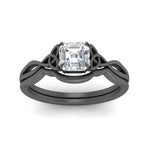 Load image into Gallery viewer, infinity-celtic-asscher-cut-solitaire-wedding-set-in-black-gold-FD9286ASANGLE5-NL-BG-B1?v=1755772230
