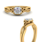 Load image into Gallery viewer, infinity-celtic-asscher-cut-solitaire-wedding-set-in-yellow-gold-FD9286ASANGLE3-NL-YG-B1?v=1755772230