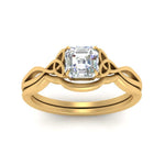 Load image into Gallery viewer, infinity-celtic-asscher-cut-solitaire-wedding-set-in-yellow-gold-FD9286ASANGLE5-NL-YG-B1?v=1755772229