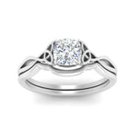 Load image into Gallery viewer, Cushion Cut Infinity Celtic Solitaire Wedding Set