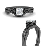 Load image into Gallery viewer, infinity-celtic-princess-cut-solitaire-wedding-set-in-black-gold-FD9286PRANGLE3-NL-BG-B1?v=1755772266