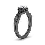 Load image into Gallery viewer, infinity-celtic-round-cut-solitaire-wedding-set-in-black-gold-FD9286ROANGLE2-NL-BG-B1?v=1755772275