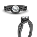 Load image into Gallery viewer, infinity-celtic-round-cut-solitaire-wedding-set-in-black-gold-FD9286ROANGLE3-NL-BG-B1?v=1755772275