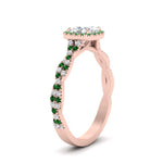 Load image into Gallery viewer, infinity-cushion-halo-diamond-engagement-ring-with-emerald-in-rose-gold-FD9126CURGEMGRANGLE2-NL-RG_534b33c0-20f0-4d86-879b-da954fa2fdf7?v=1757924891