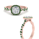 Load image into Gallery viewer, infinity-cushion-halo-diamond-engagement-ring-with-emerald-in-rose-gold-FD9126CURGEMGRANGLE3-NL-RG_55502eea-b511-494e-ba90-753b42b8b5b7?v=1757924891