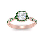 Load image into Gallery viewer, infinity-cushion-halo-diamond-engagement-ring-with-emerald-in-rose-gold-FD9126CURGEMGRANGLE5-NL-RG_53e93718-7149-4773-840f-9c348749e341?v=1757924891