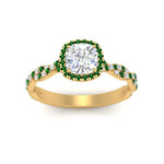 Load image into Gallery viewer, infinity-cushion-halo-diamond-engagement-ring-with-emerald-in-yellow-gold-FD9126CURGEMGRANGLE5-NL-YG_22bda75c-e807-4a0a-a424-eaf38485238e?v=1757924891